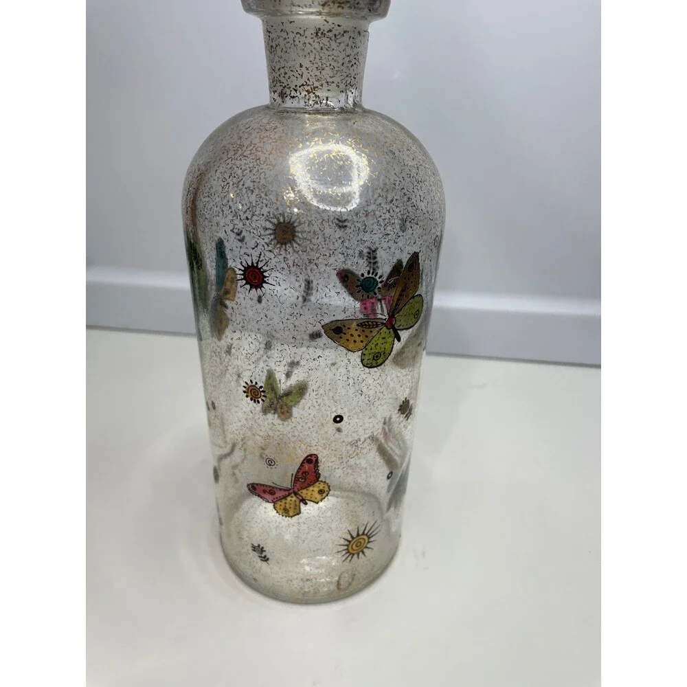 RARE! Vintage Georges Briard Decanter gold foil butterfly TCW Co USA